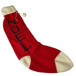 VTG HUGE Christmas Stocking Dept 56 40 In ! Red Knit NOEL Santa Sock St Nick 80s
